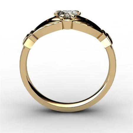 1/4 Carat Diamond Claddagh Engagement Ring YELLOW-ASU2-25 - Image 4
