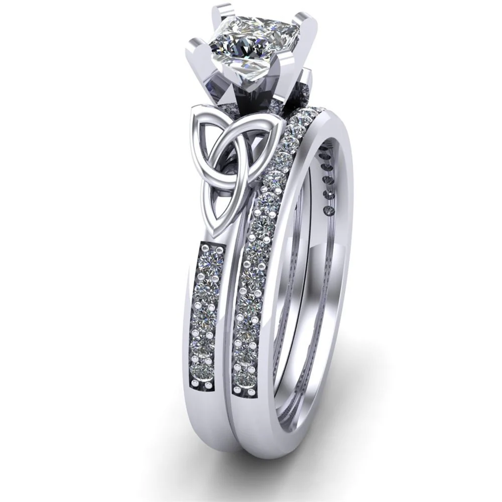 Platinum Celtic Bridal Set AYLIN-1S-SET-PLATINUM-PRINCESS - Image 7