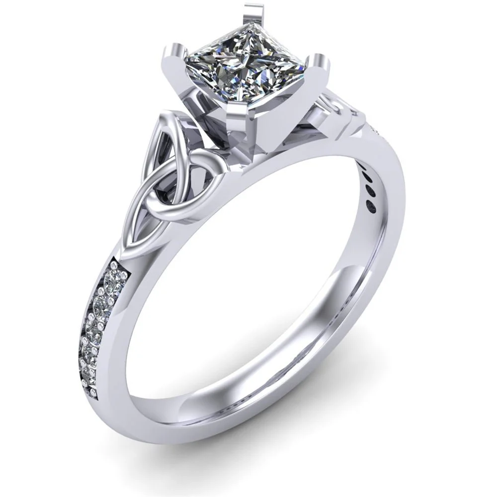 Celtic Engagement Ring AYLIN-1-PLATINUM-PRINCESS - Image 3