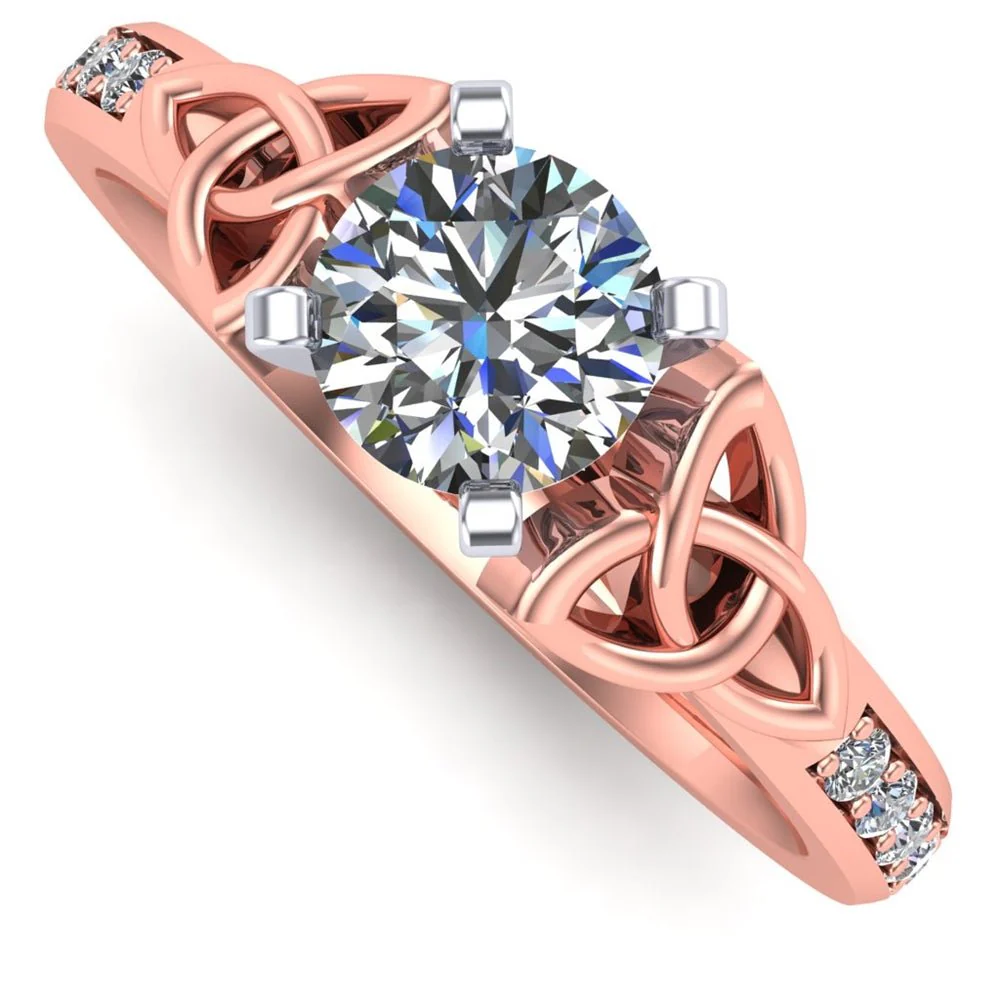 Celtic Engagement Ring AYLIN-1-ROSE-ROUND - Image 6