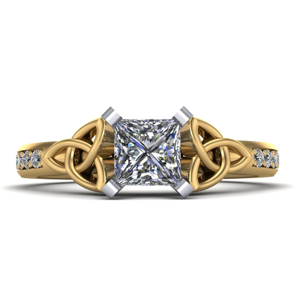 Celtic Engagement Ring AYLIN-1-YELLOW-PRINCESS - Image 10