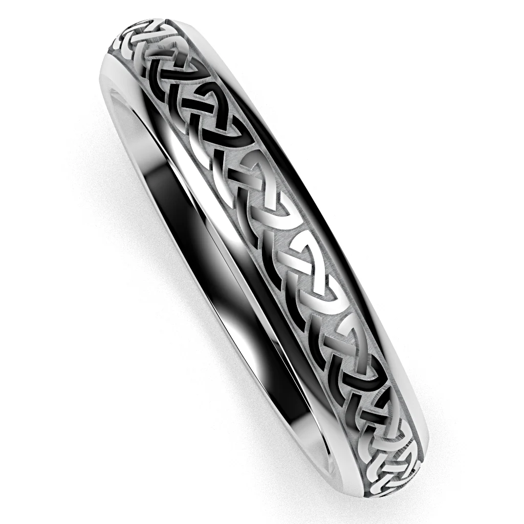 Celtic Heart Knot Wedding Ring UCELT1-TUNG4M-CHK - TUNGSTEN - Image 7