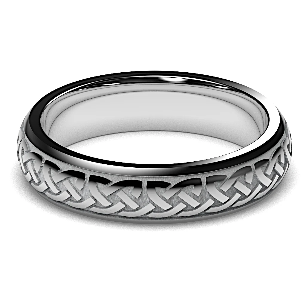 Celtic Heart Knot Wedding Ring UCELT1-TUNG5M-CHK - TUNGSTEN - Image 9