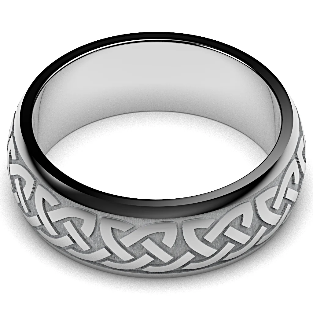 Celtic Heart Knot Wedding Ring UCELT1-TUNG8M-CHK - TUNGSTEN - Image 12