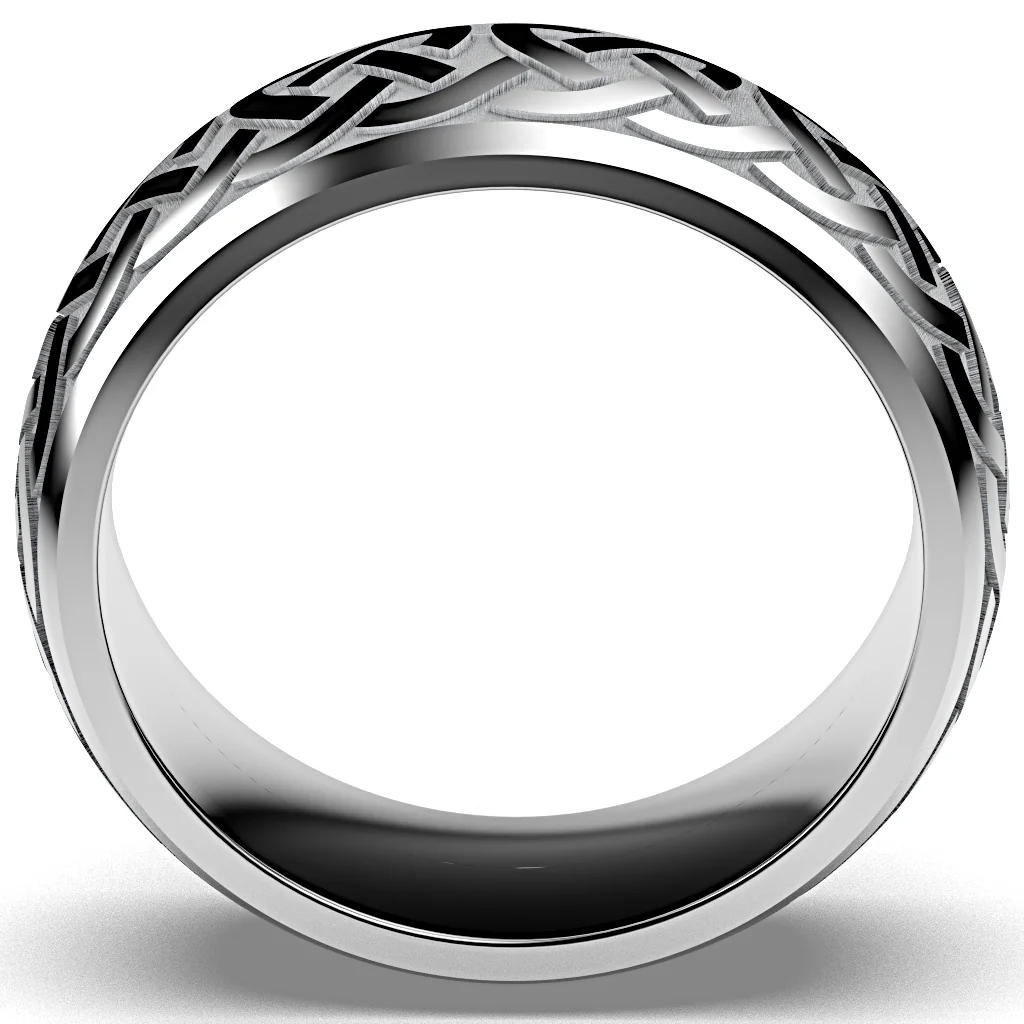 Celtic Heart Knot Wedding Ring UCELT1-TUNG8M-CHK - TUNGSTEN - Image 14