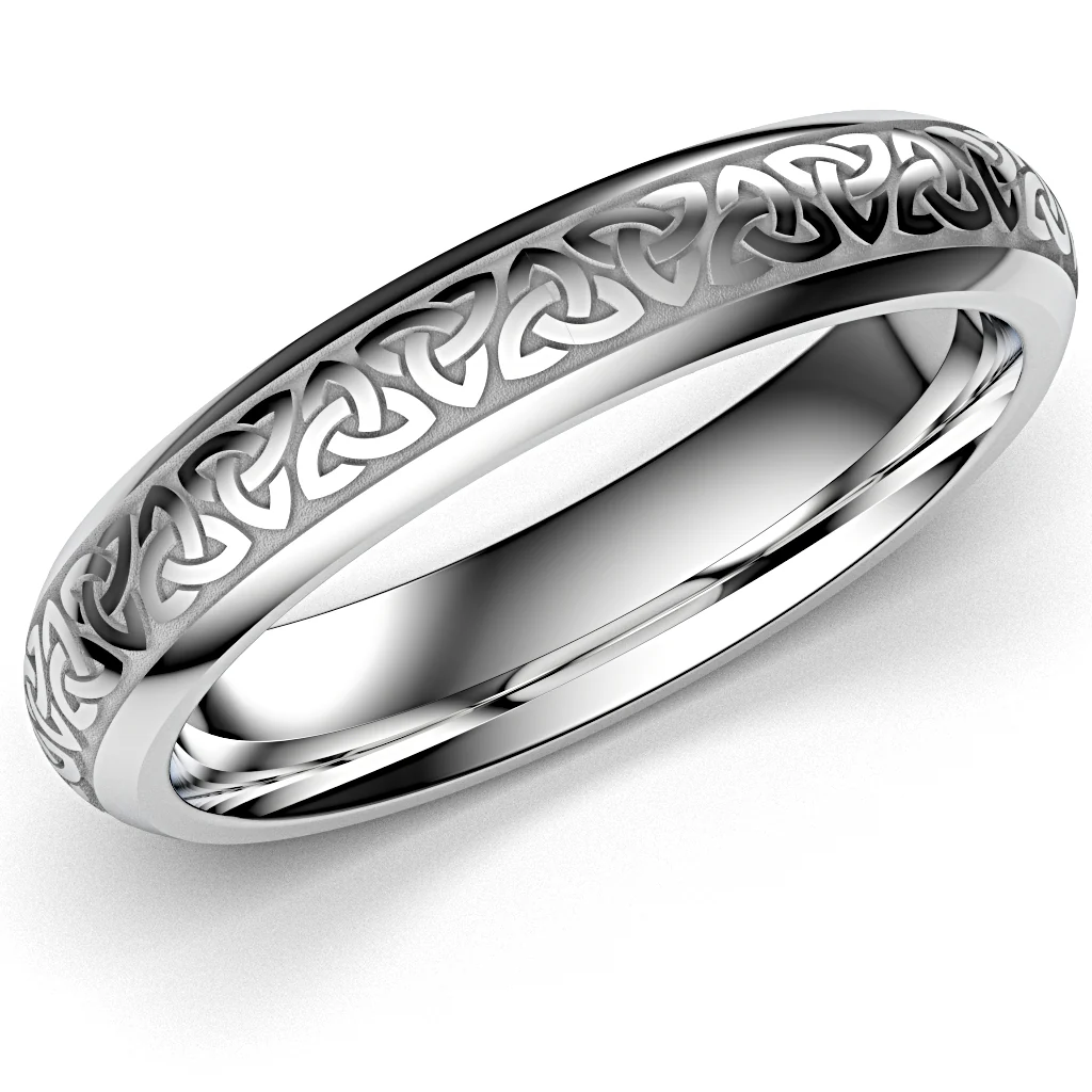 Celtic Trinity Knot Wedding Ring UCELT1-SLV4M-TRINITY - SILVER - Image 16