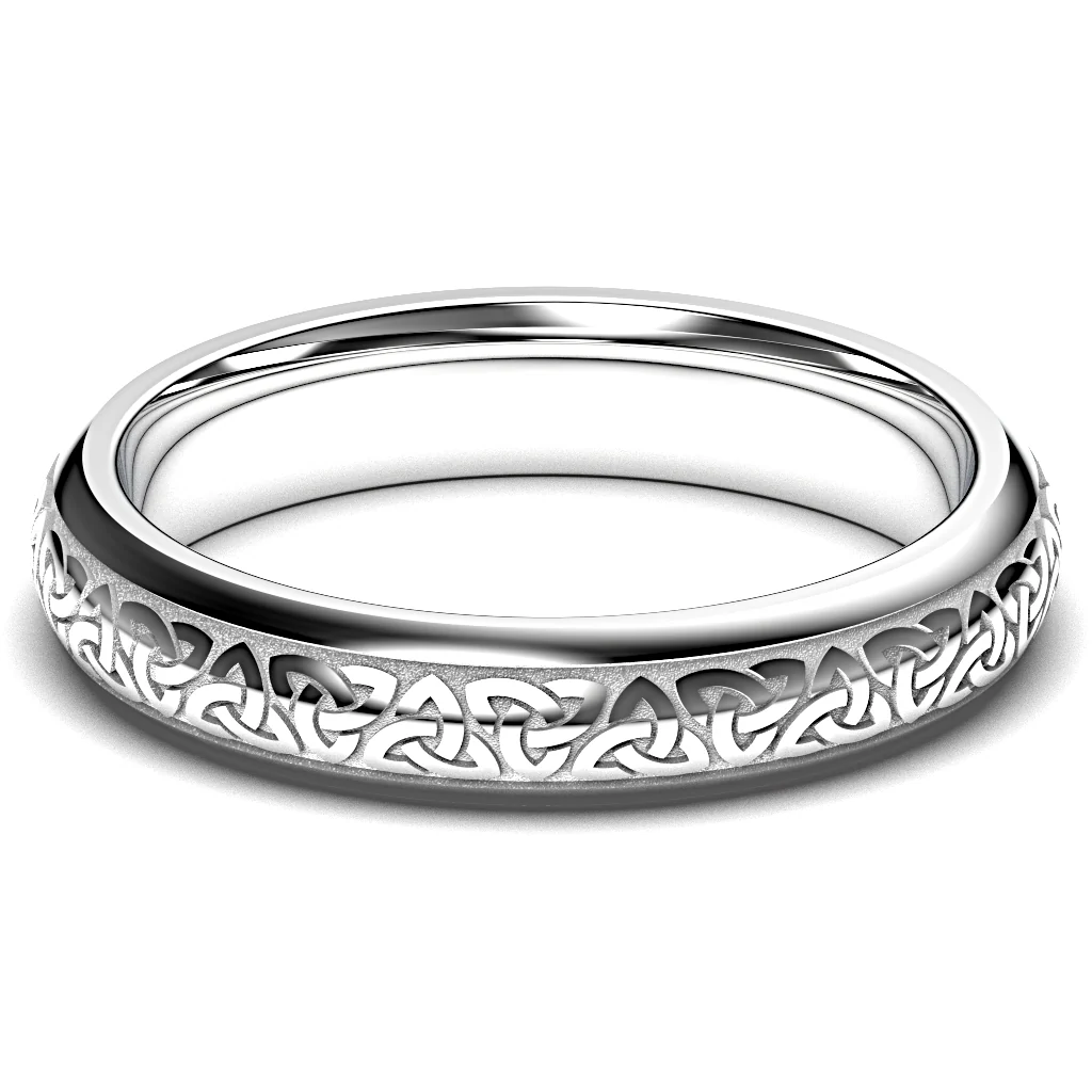 Celtic Trinity Knot Wedding Ring UCELT1-SLV4M-TRINITY - SILVER - Image 5