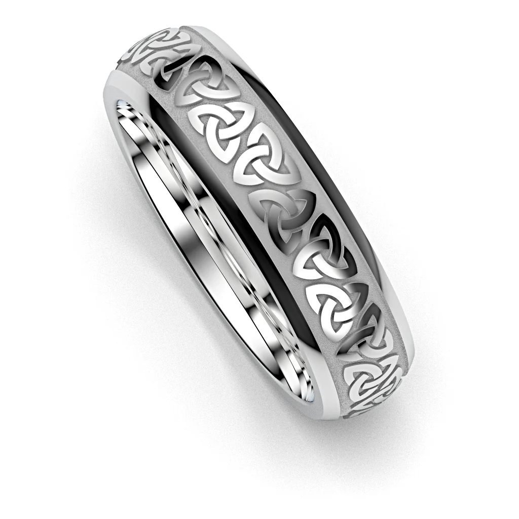 Celtic Trinity Knot Wedding Ring UCELT1-SLV6M-TRINITY - SILVER - Image 10