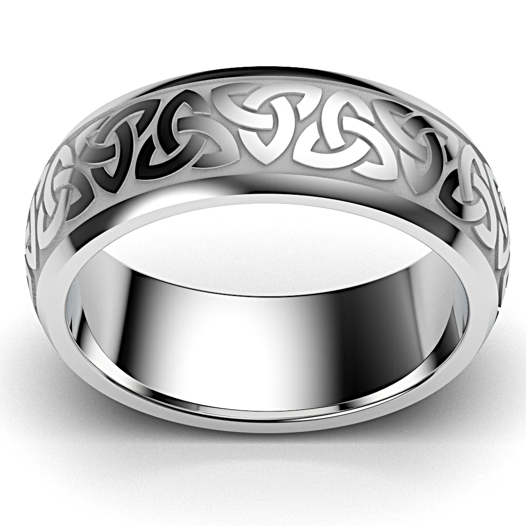 Celtic Trinity Knot Wedding Ring UCELT1-SLV8M-TRINITY - SILVER - Image 7