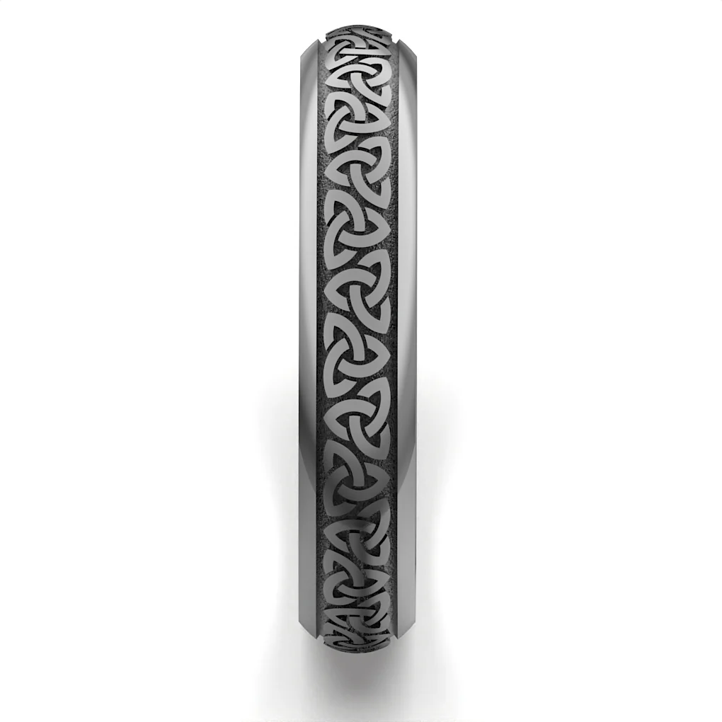 Celtic Trinity Knot Wedding Ring UCELT1-TITAN4M-TRINITY - TITANIUM - Image 7