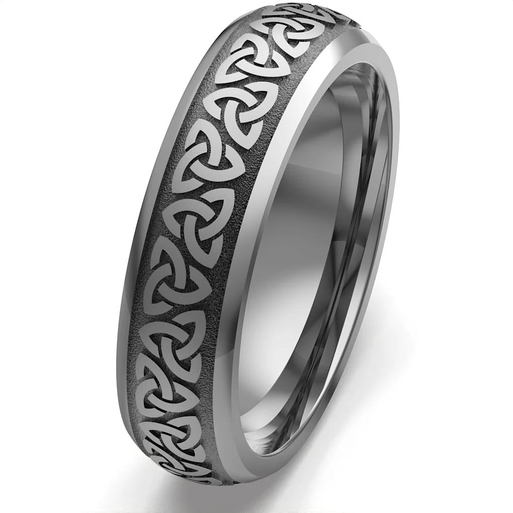 Celtic Trinity Knot Wedding Ring UCELT1-TITAN6M-TRINITY - TITANIUM - Image 11