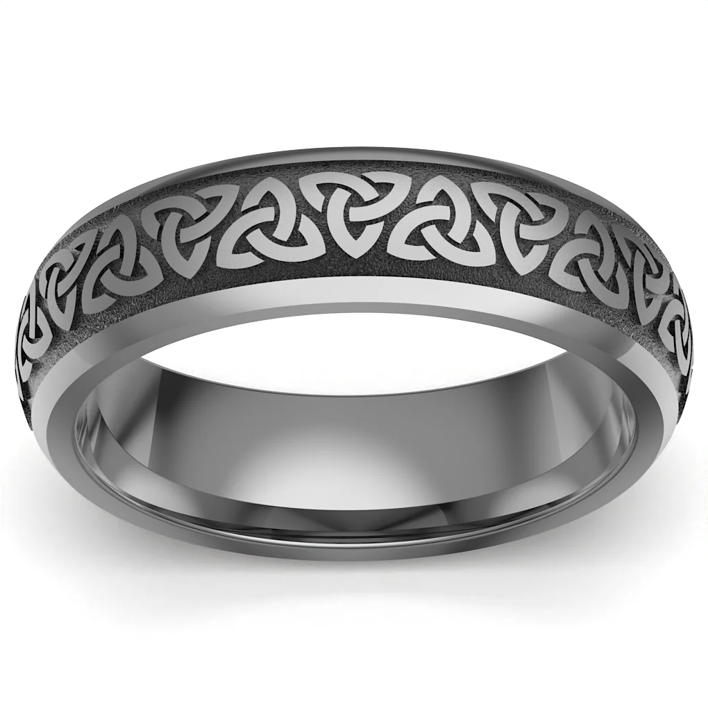 Celtic Trinity Knot Wedding Ring UCELT1-TITAN6M-TRINITY - TITANIUM - Image 2