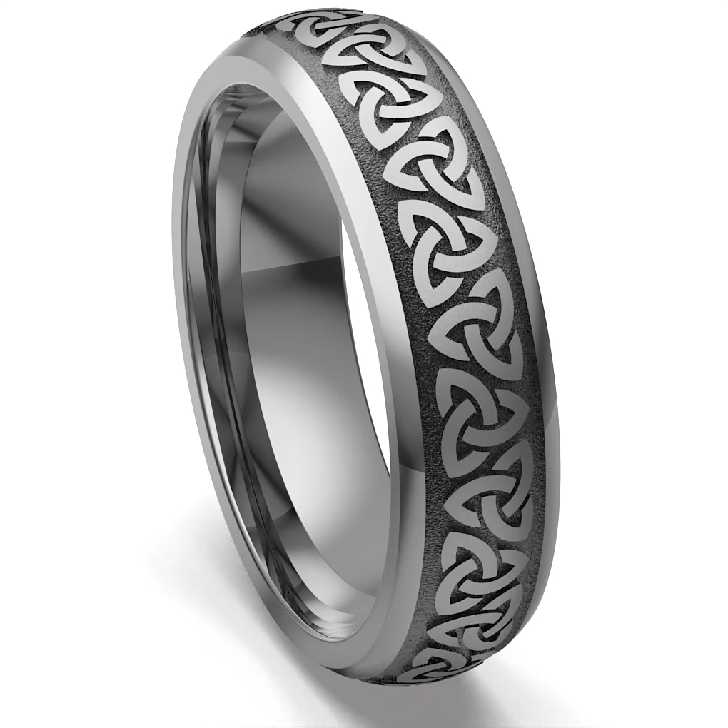 Celtic Trinity Knot Wedding Ring UCELT1-TITAN6M-TRINITY - TITANIUM - Image 3