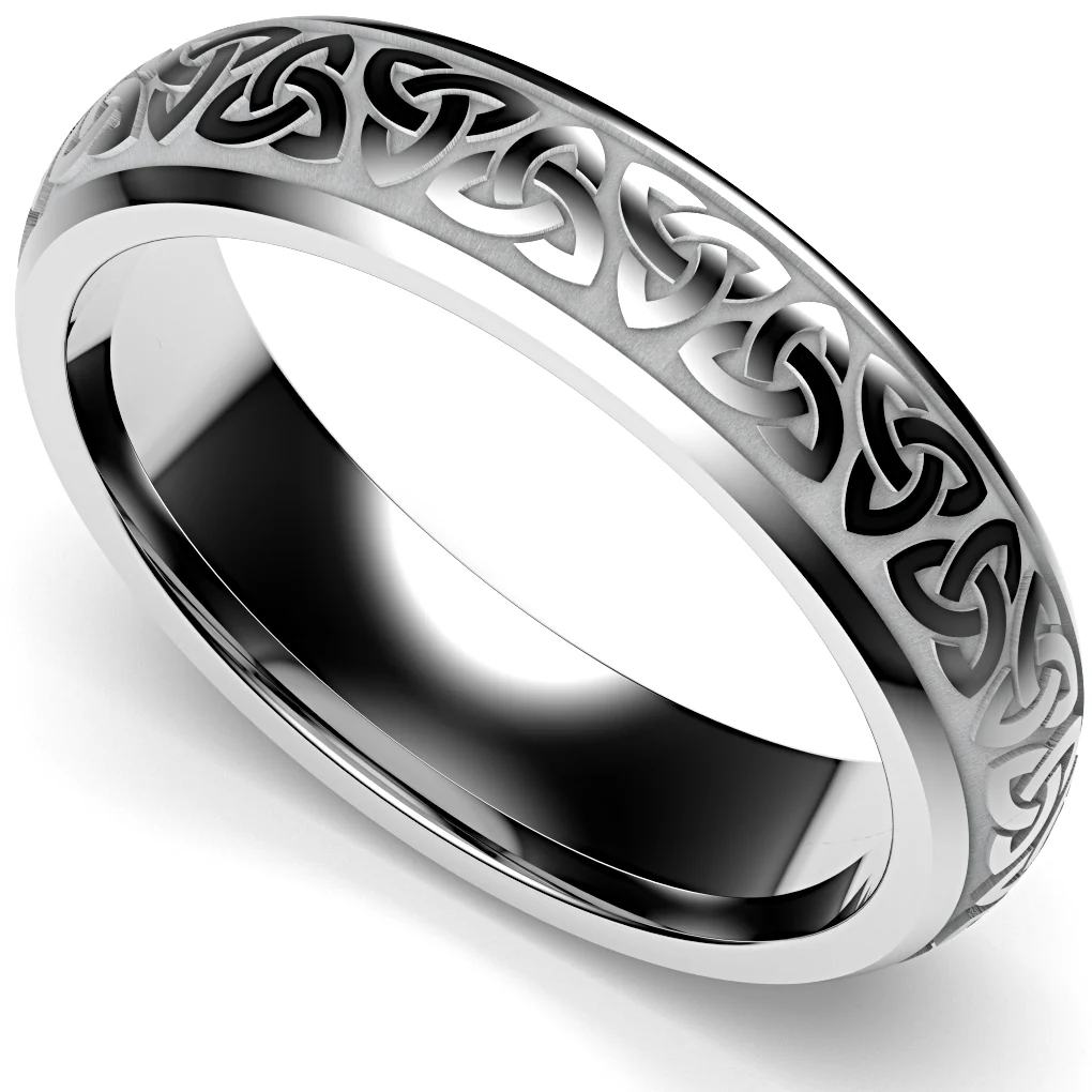 Celtic Trinity Knot Wedding Ring UCELT1-TUNG5M-TRINITY - TUNGSTEN - Image 3
