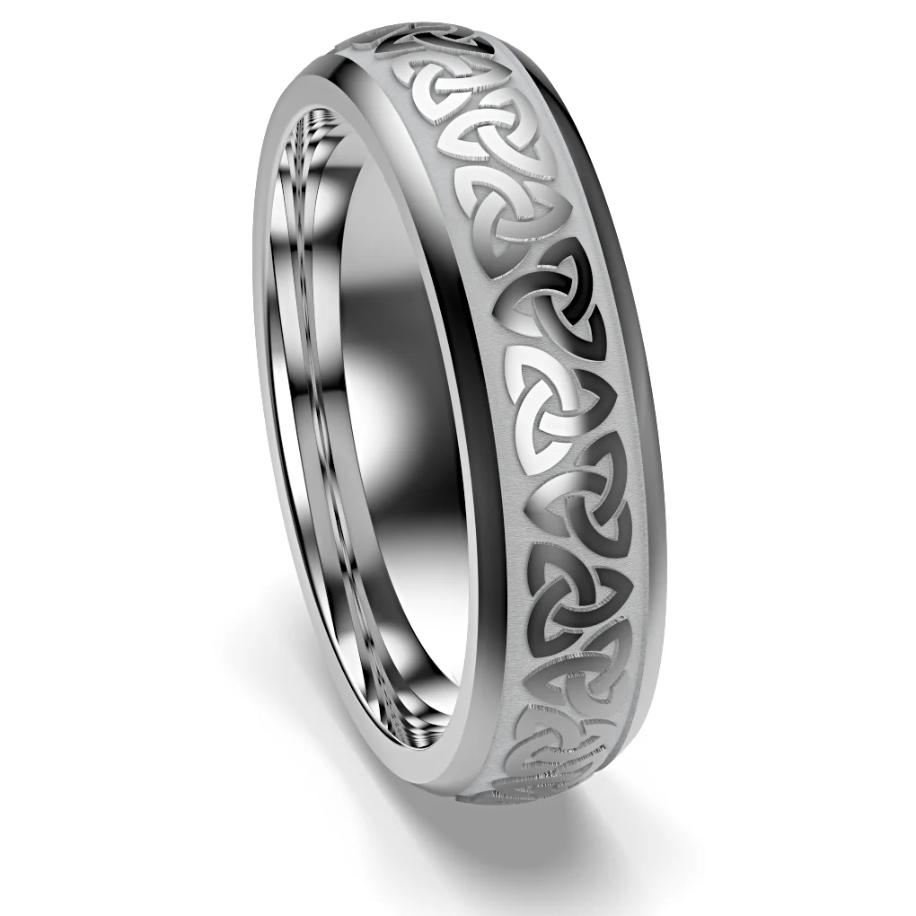 Celtic Trinity Knot Wedding Ring UCELT1-TUNG6M-TRINITY - TUNGSTEN - Image 17