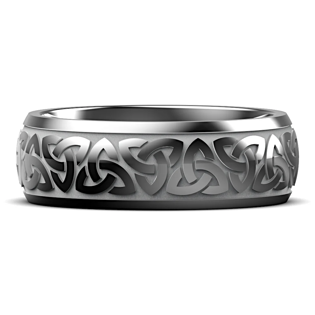 Celtic Trinity Knot Wedding Ring UCELT1-TUNG8M-TRINITY - TUNGSTEN - Image 5
