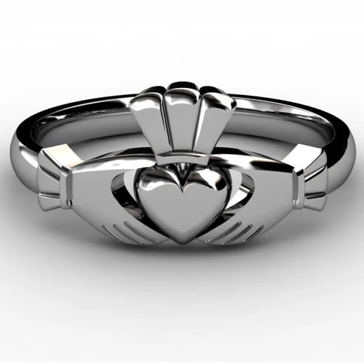 Claddagh Ring TAM-1-WHITE 14K White Gold - Image 2