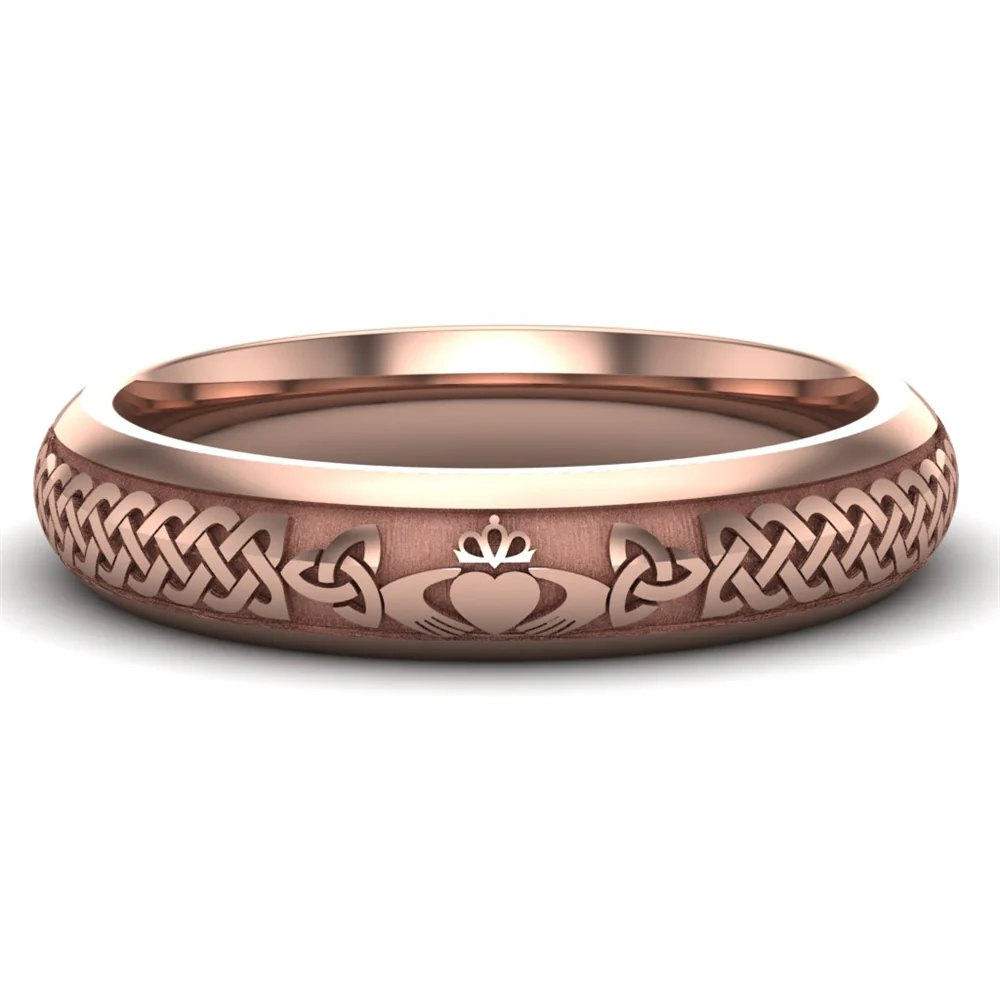 Claddagh Wedding Ring UCL1-14R4M - 14K Rose Gold - Image 3