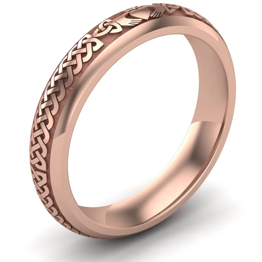 Claddagh Wedding Ring UCL1-14R4M - 14K Rose Gold - Image 6