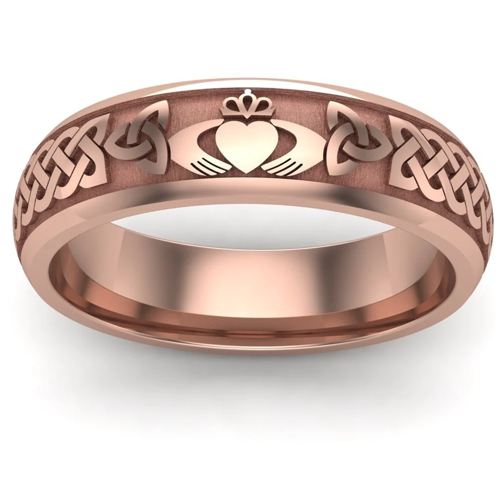 Claddagh Wedding Ring UCL1-14R6M - 14K Rose Gold - Image 3