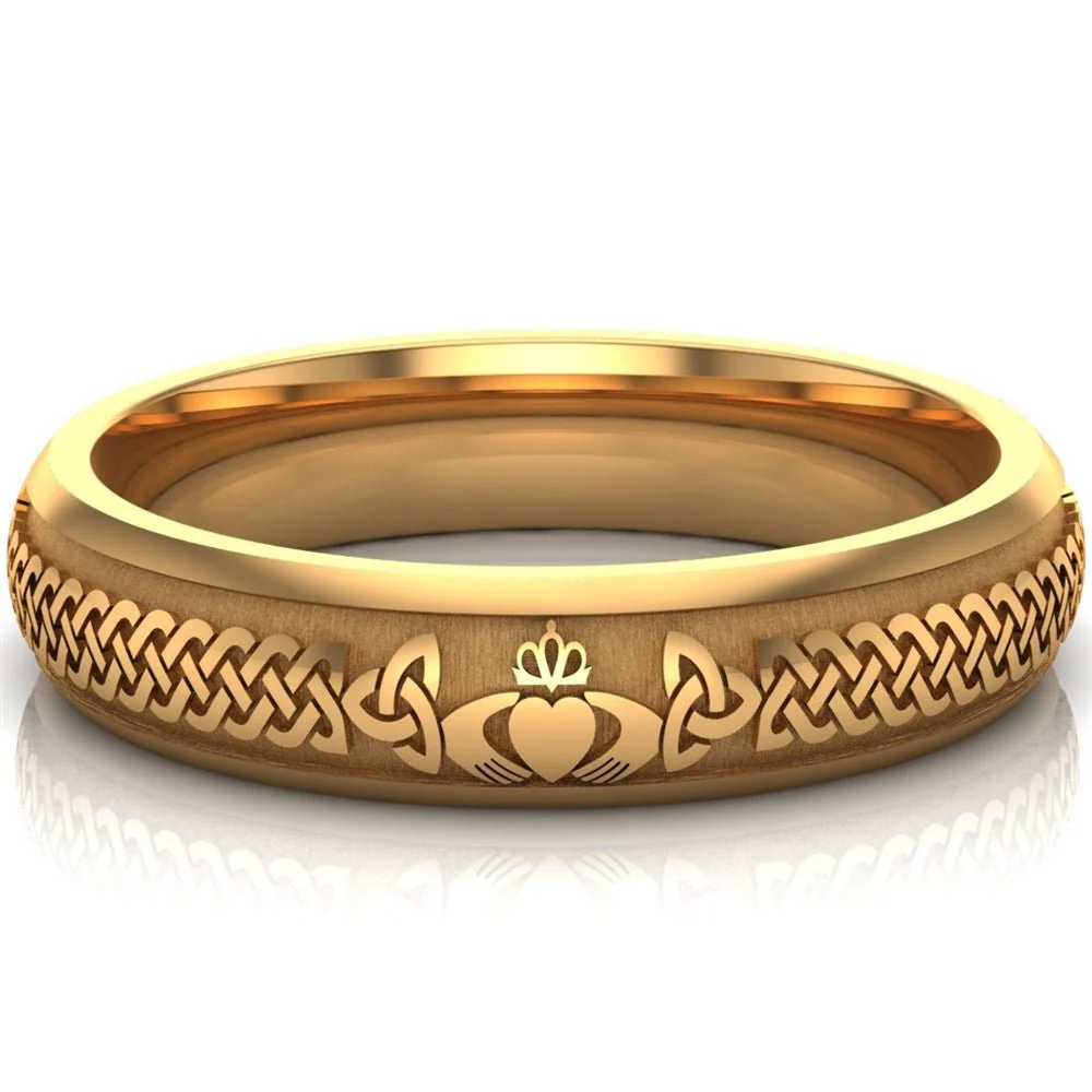 Claddagh Wedding Ring UCL1-14Y5M - 10K/14K/18K Yellow Gold