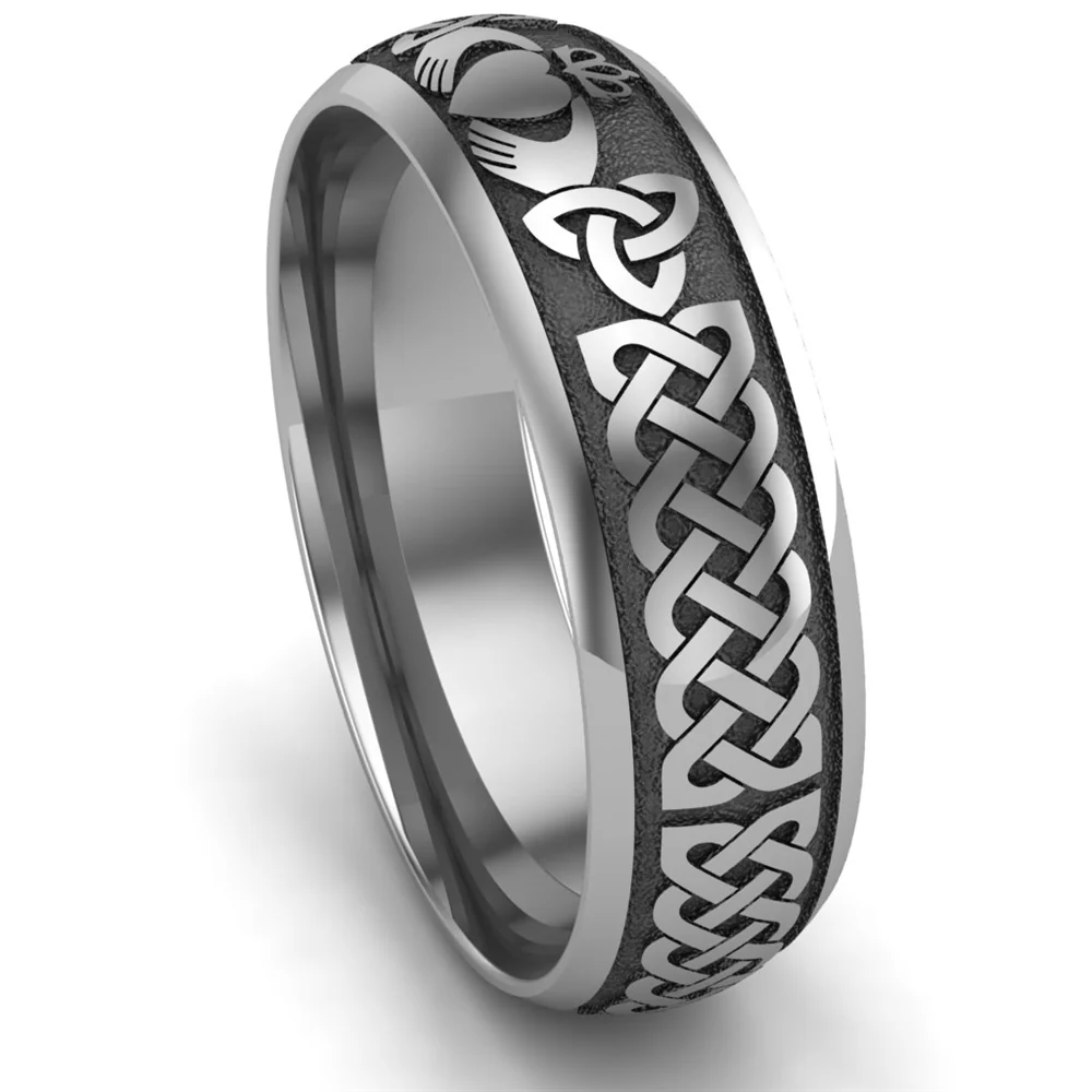 Claddagh Wedding Ring UCL1-TITAN6M - TITANIUM - Image 6