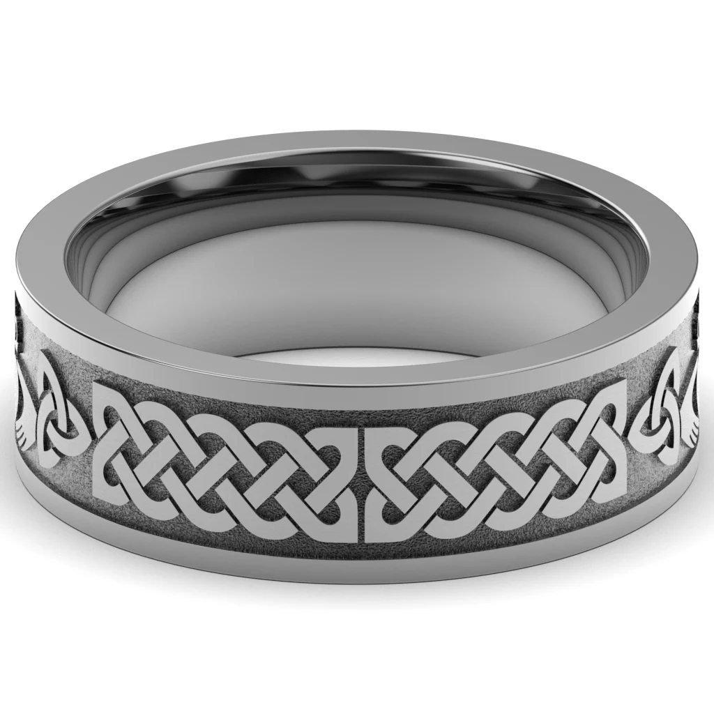 Claddagh Wedding Ring UCL1-TITAN8M-FLAT - TITANIUM - Image 15