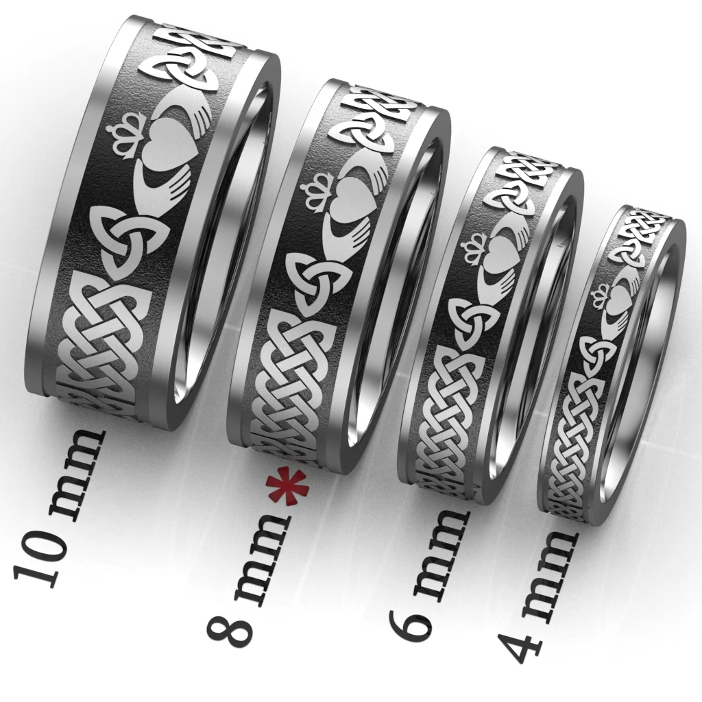 Claddagh Wedding Ring UCL1-TITAN8M-FLAT - TITANIUM - Image 7