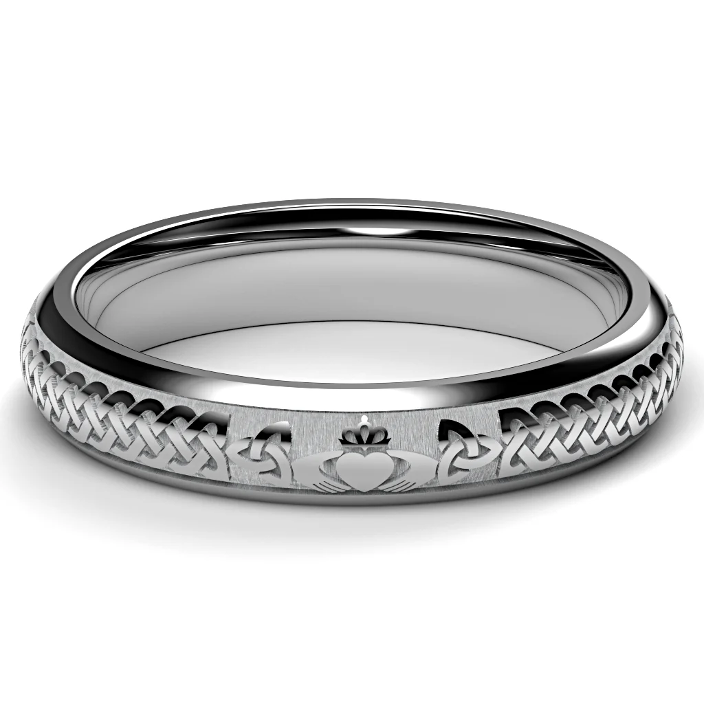 Claddagh Wedding Ring UCL1-TUNG4M - TUNGSTEN - Image 8