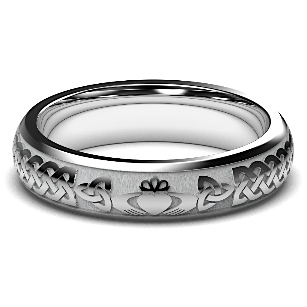 Claddagh Wedding Ring UCL1-TUNG5M - TUNGSTEN - Image 4