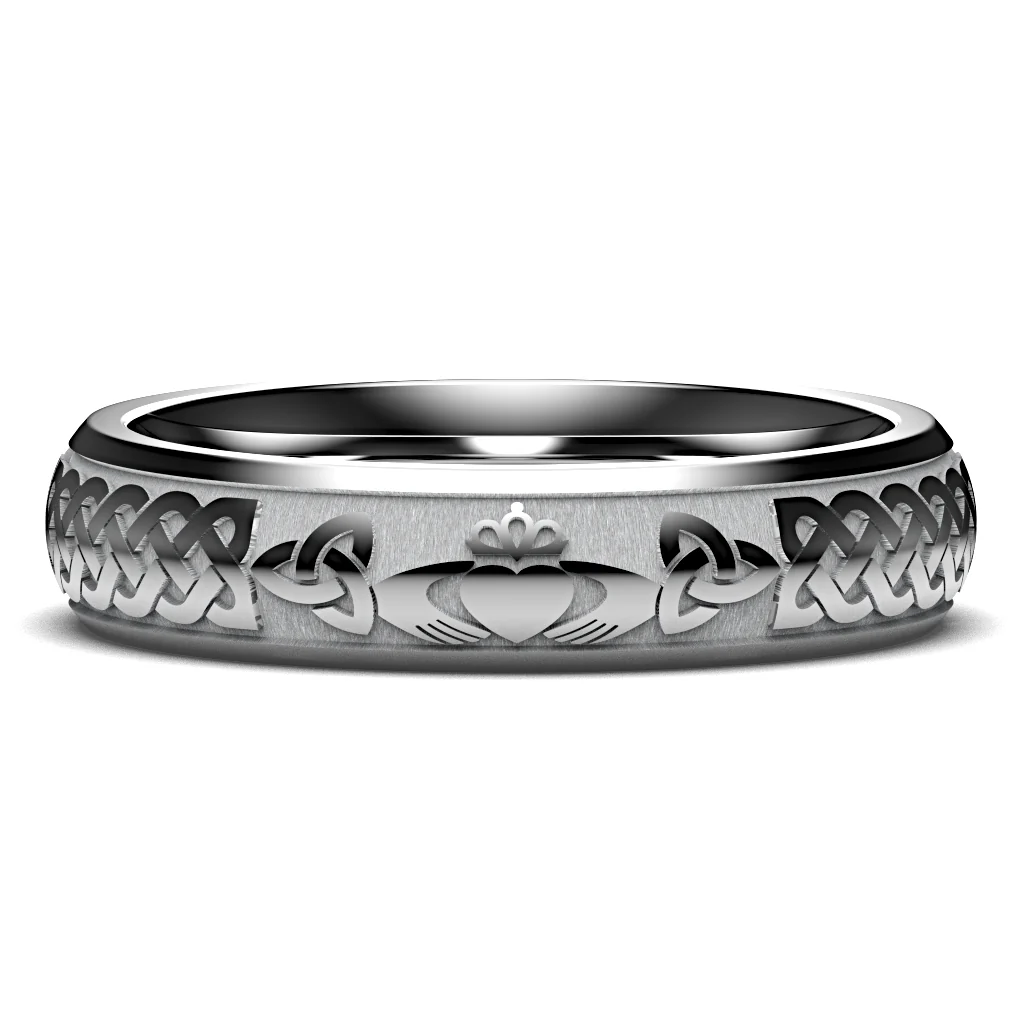 Claddagh Wedding Ring UCL1-TUNG5M - TUNGSTEN - Image 7