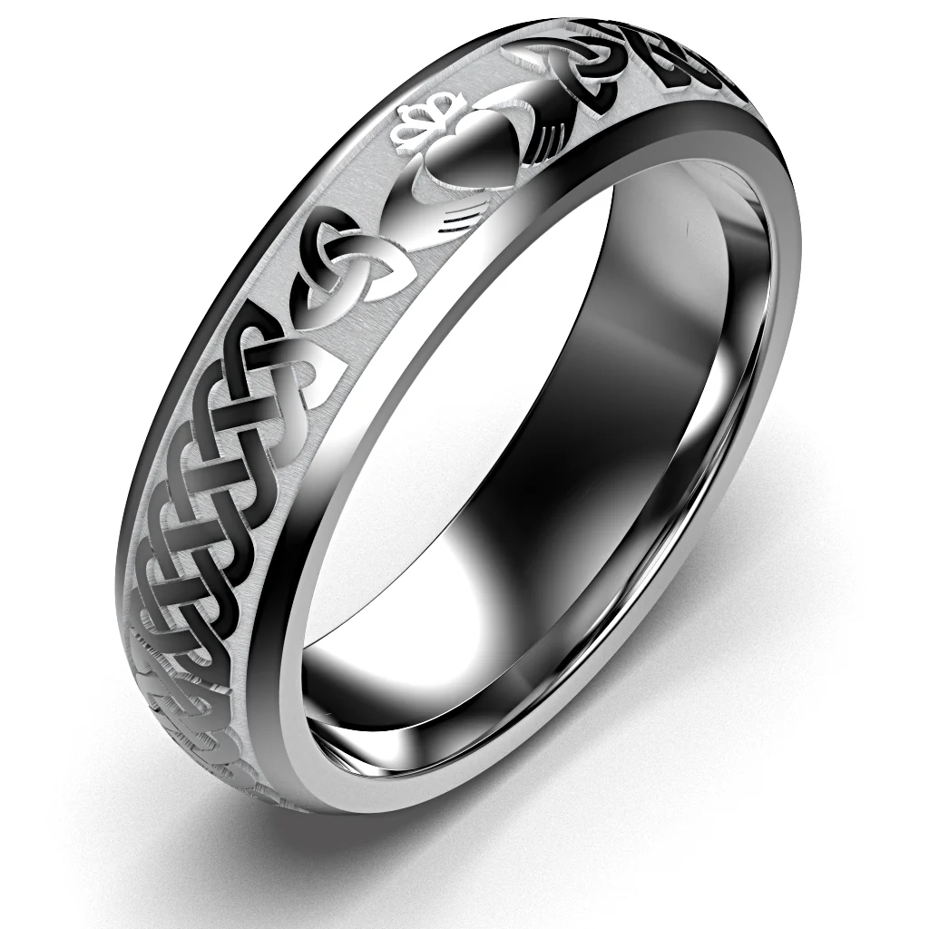 Claddagh Wedding Ring UCL1-TUNG6M - TUNGSTEN - Image 11