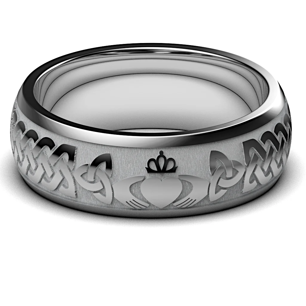 Claddagh Wedding Ring UCL1-TUNG8M - TUNGSTEN - Image 15