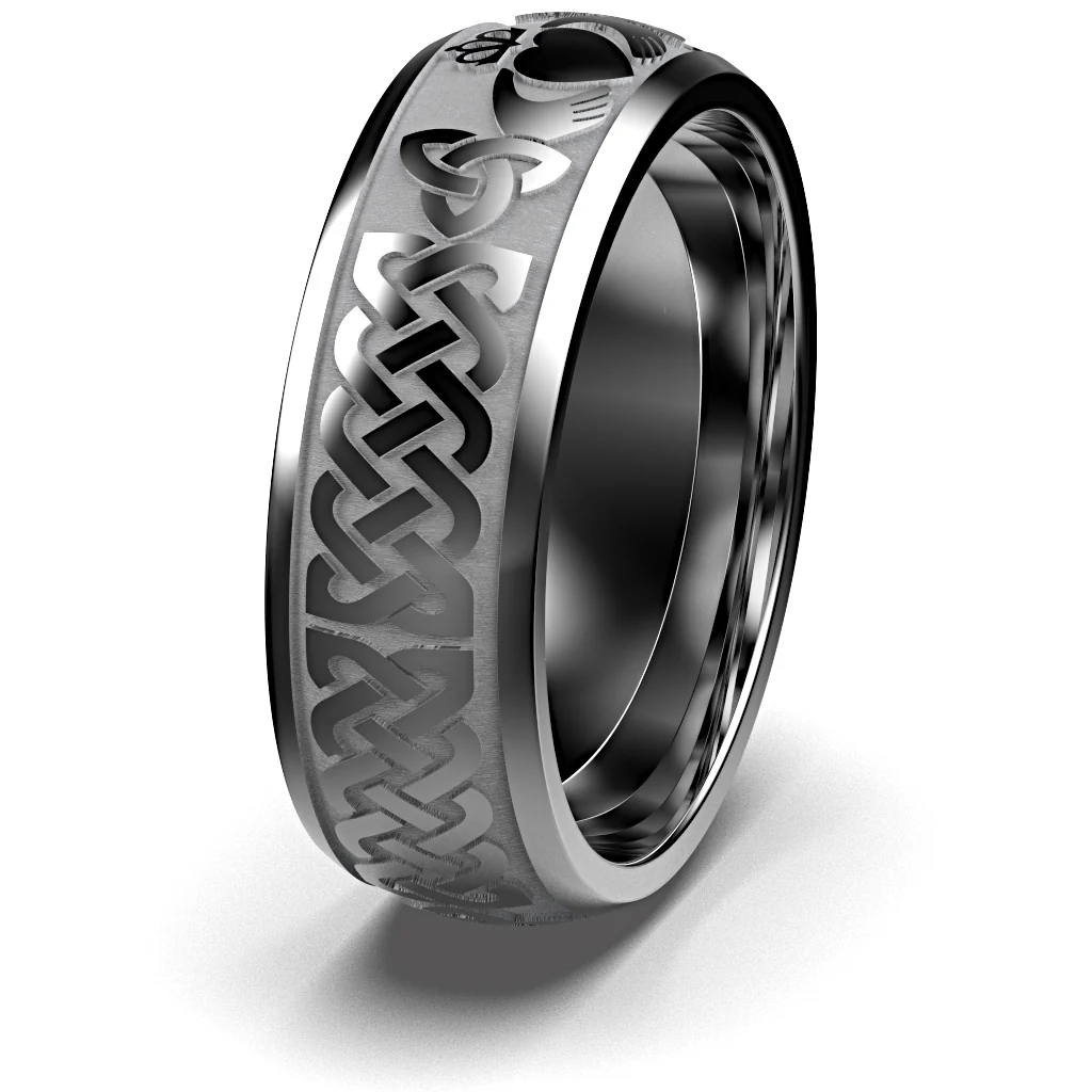 Claddagh Wedding Ring UCL1-TUNG8M - TUNGSTEN - Image 4