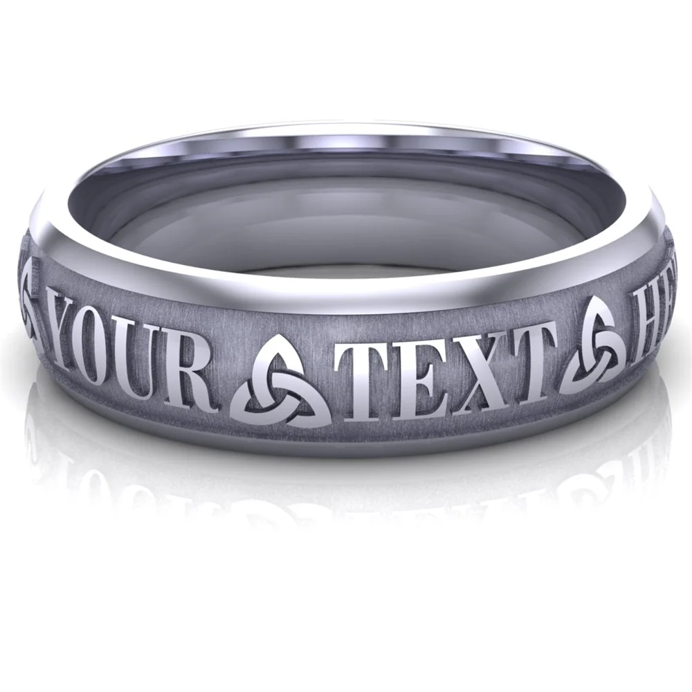 Custom Celtic Wedding Ring CUCEL1-14W6M - Image 2