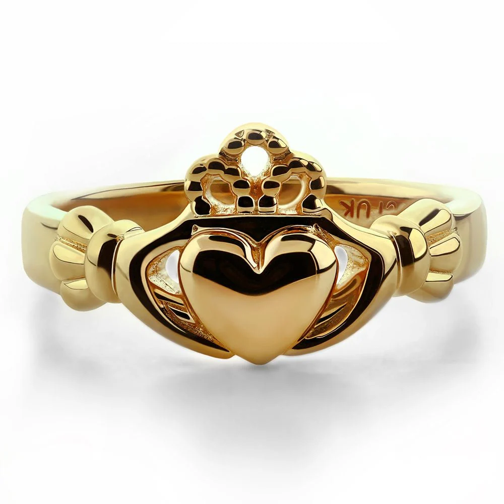Gold Claddagh Ring ULG-6163Y in 14K Yellow Gold <font color="#FF0000"> IN STOCK!  Ships in 24 Hours!</font> - Image 2
