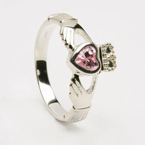 Retired OCTOBER Birthstone Silver Claddagh Ring LS-BSR-10