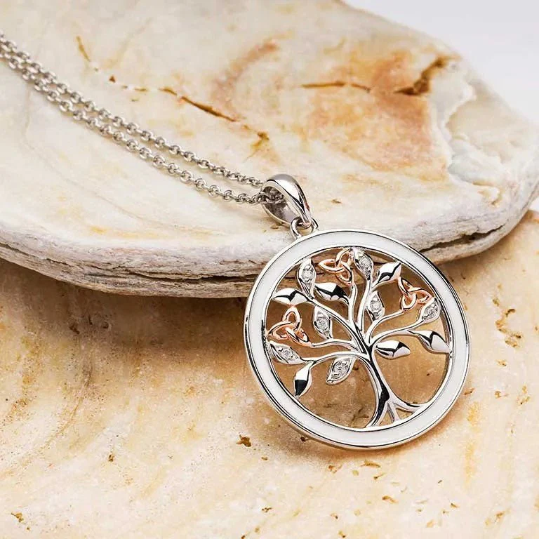 Sterling Silver Enamel Tree of Life Pendant with Chain SP2336 - Image 2