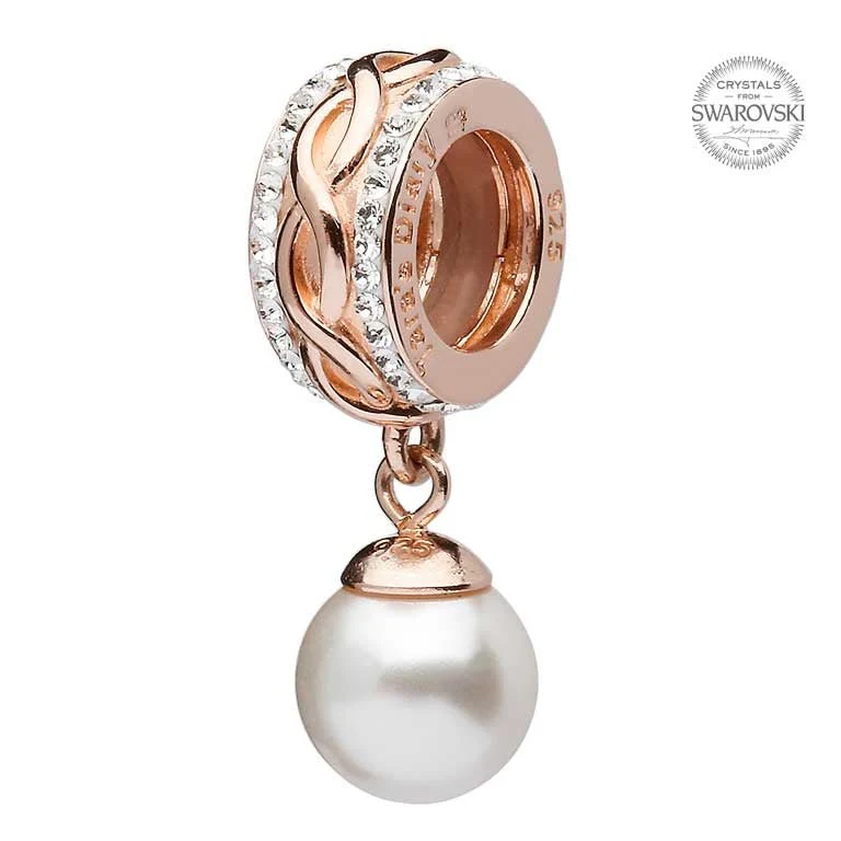 Tara's Diary Origin Celtic Rose Gold Plated Pearl Bead Encrusted With - TD616